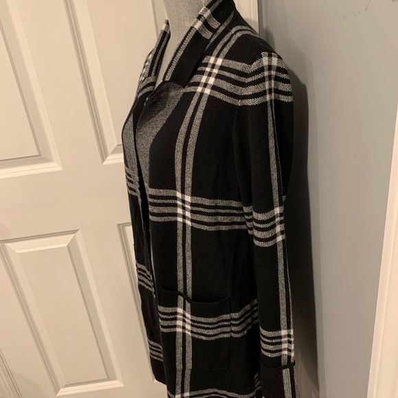 NWT Black/white Grid coat by Elle Fab Sz Medium - Picture 2 of 11